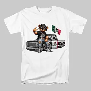 COD Hip Hop Mexican Bear T-Shirt, Teddy Bear Shirt, Mexican Tee, Mexico Flag, Cool Pick Up Truck, Mexican Truck, Gift For Men, Gift For Women, Full Sizes