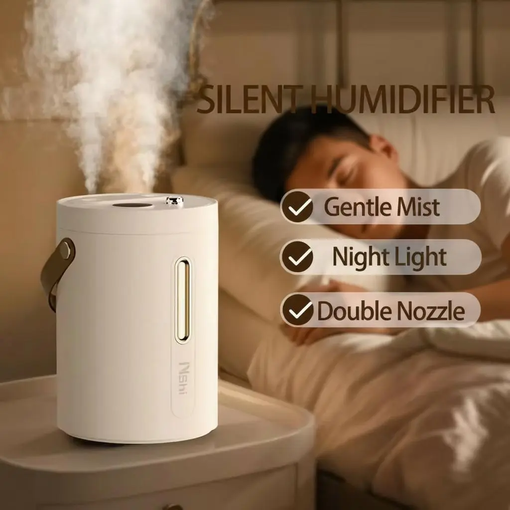 Top Fill Humidifiers for Bedroom, 2.5L Tank for Large Room, Easy to Fill & Clean, 26dB Quiet Cool Mist Air Humidifier for Home Baby Nursery & Plants, Auto Shut-off and BPA-Free for Safety, 25H