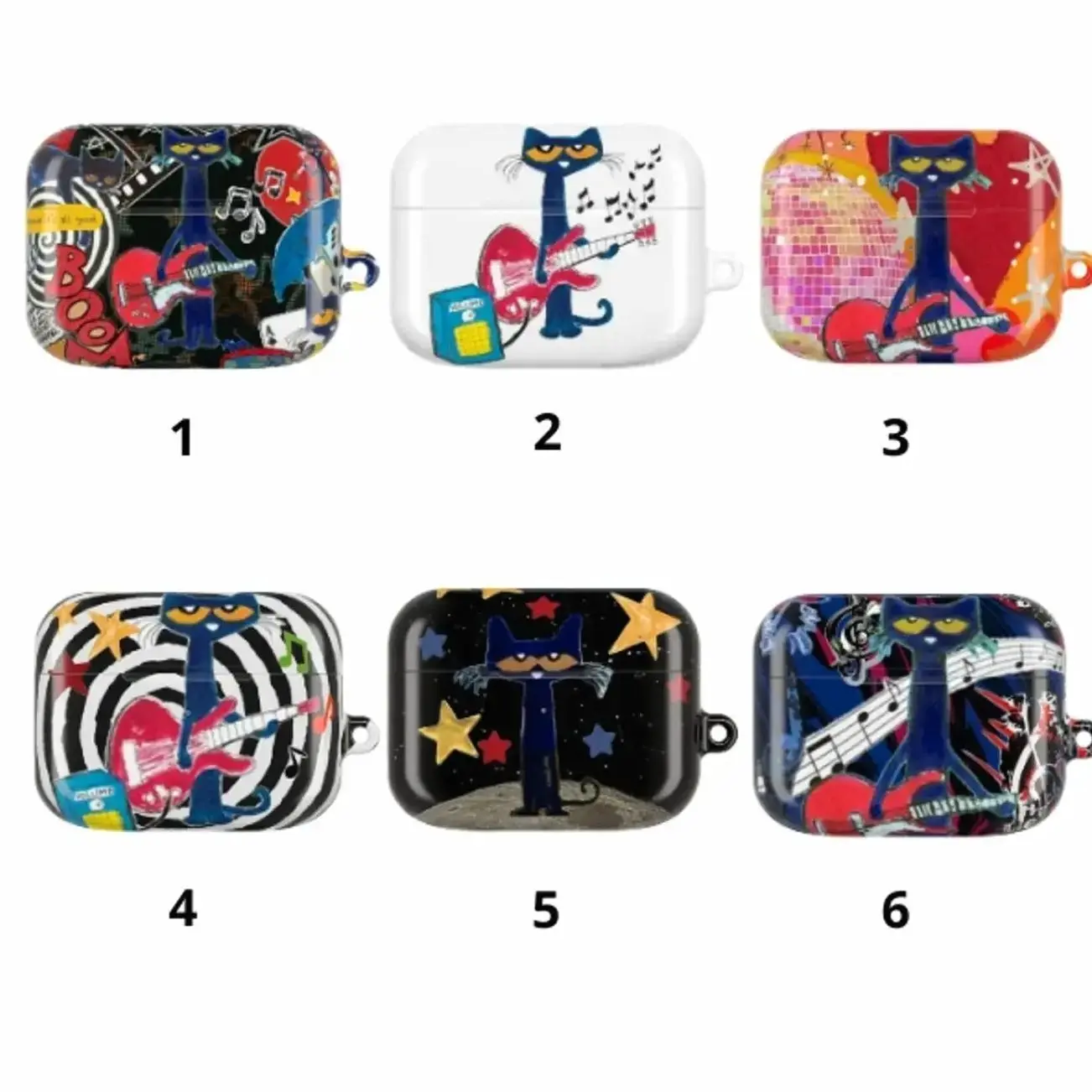 Pete The Cat AirPods Case, Cute Music Cat Airpods Case for all Airpods Gen 1 2 3 4 & Pro 1, 2, 3 Aesthetic AirPods Case Cover Protective