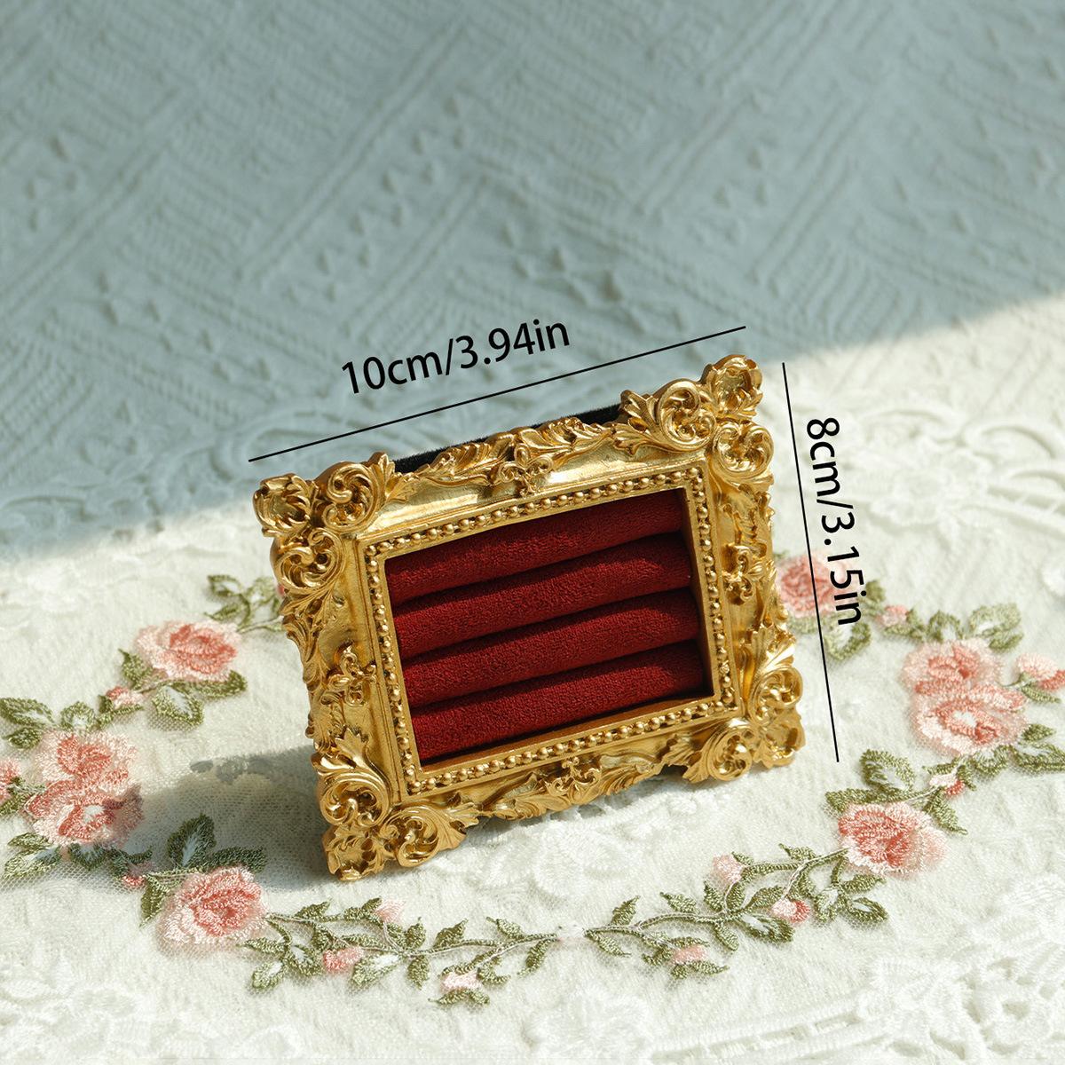 Vintage Jewelry Display Stand,Velvet Rings & Earring Photo Frame Holder,Horizontal Vertical Standing Props For Jewelry