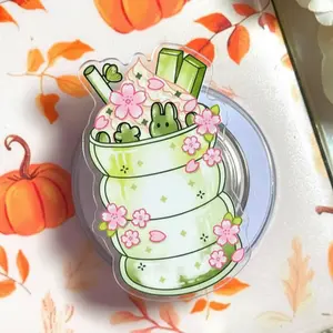 Sakura Matcha Dessert MagSafe Phone Grip – Cute Bunny Mochi Magnetic Pop Socket & Kickstand – Kawaii Sweet Phone Accessory Gift