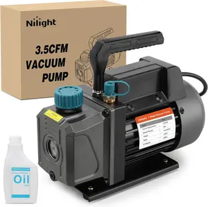 Nilight HVAC Vacuum Pump, 3.5 CFM 1/4 HP 110V Single Stage AC Vacuum Pumps Kit for R22 R404a R134a R410a 5 Pa Ultimate Vacuum for Auto Air Conditioning Servicing Refrigerant Recharging, Oil Included