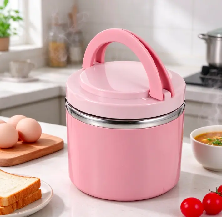 Insulated Stainless Steel Thermal Tumbler, Portable Sturdy Tableware Breakfast Container with Leakproof Design for Picnics, Household Items for Rice & Soup,home decor