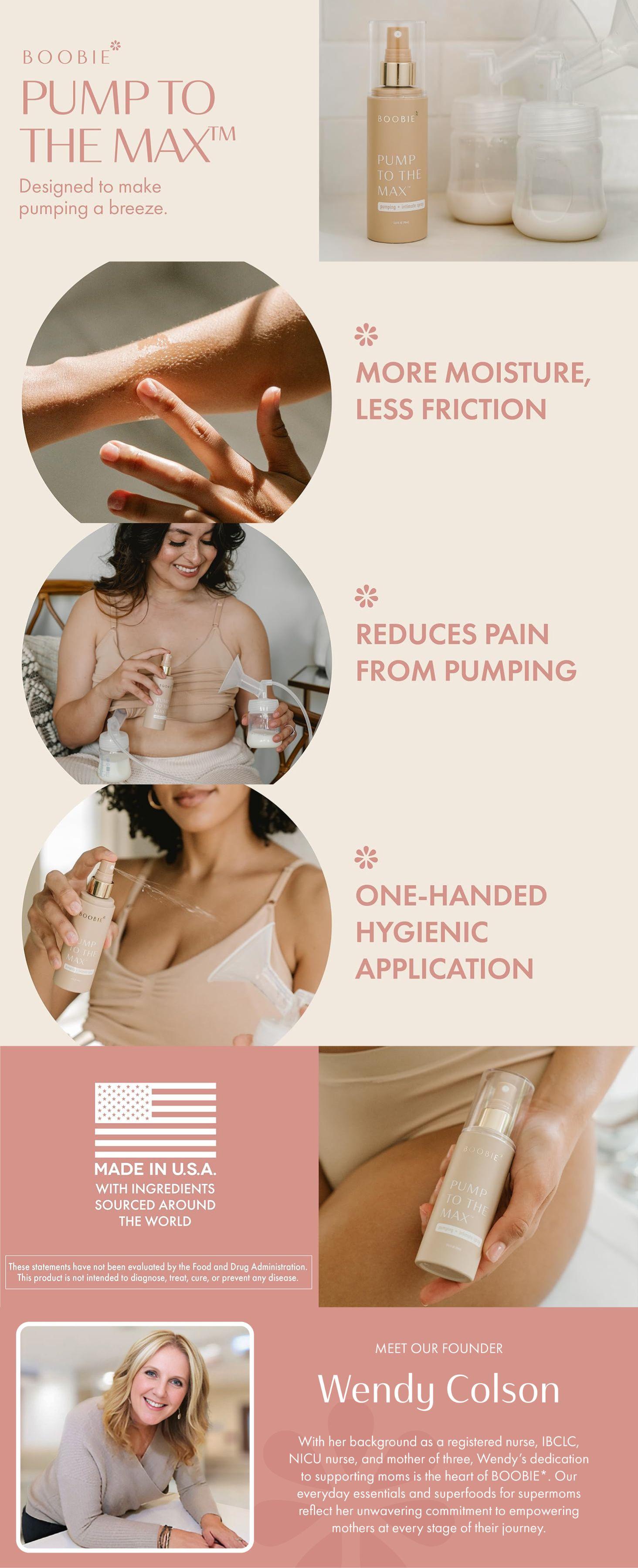 Boobie* Superfoods Pump to the Max Pumping Spray, 3 oz, Increase Milk Supply, Hands-free Breast Pumping Spray