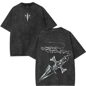 Hunter X Hunter Graphic T-Shirt, Unisex Acid Washed Shortsleeve Apparel in Heavyweight Cotton with a Seamless Ribbed Neckline