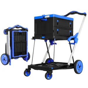(Single frame)Foldable Utility Cart with Wheels,1 Layer Multifunctional Folding Cart for Cosmetic Organizer,Grocery,Office,Warehouse,Garden, One Layer Foldable Shopping Cart,Folding Trolley for Luggage Heavy duty