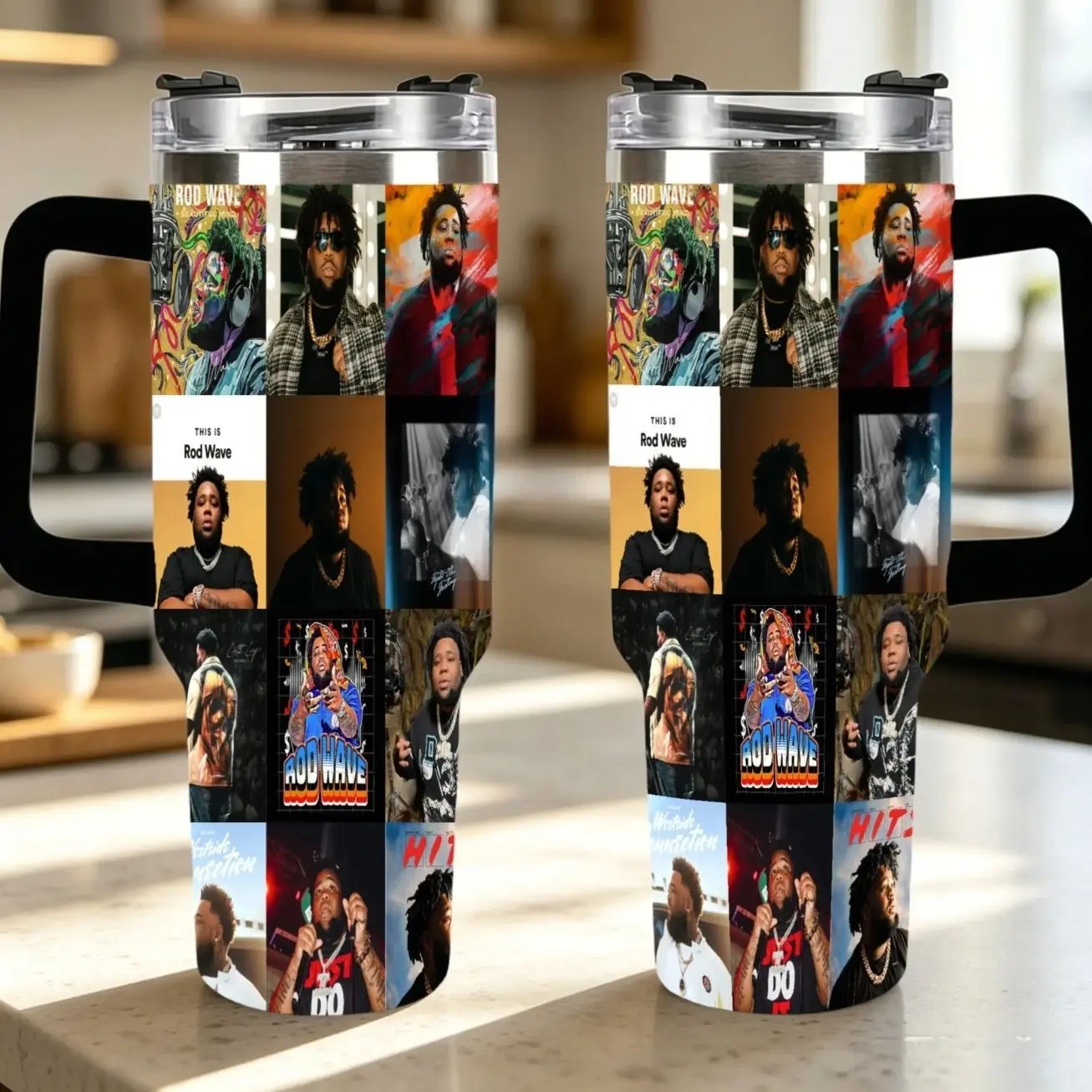 40oz Stainless Steel Tumbler for Fans of Their Idol — Classic Photo-Themed Insulated Travel Mug with Handle, Retro Gaming-Style Holiday Drink Cup, Leak-Proof Cold-Drink Tumbler with Straw, Unique Commemorative Gift for Fans