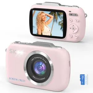 5k 8000MP Digital Camera, 18x Zoom Point-And-Shoot, Anti-Shake, Compact Lightweight with Flash, Ideal for Kids and Beginners Vlogging, Portable Vlogging Camera, Rechargeable Vlog Camera
