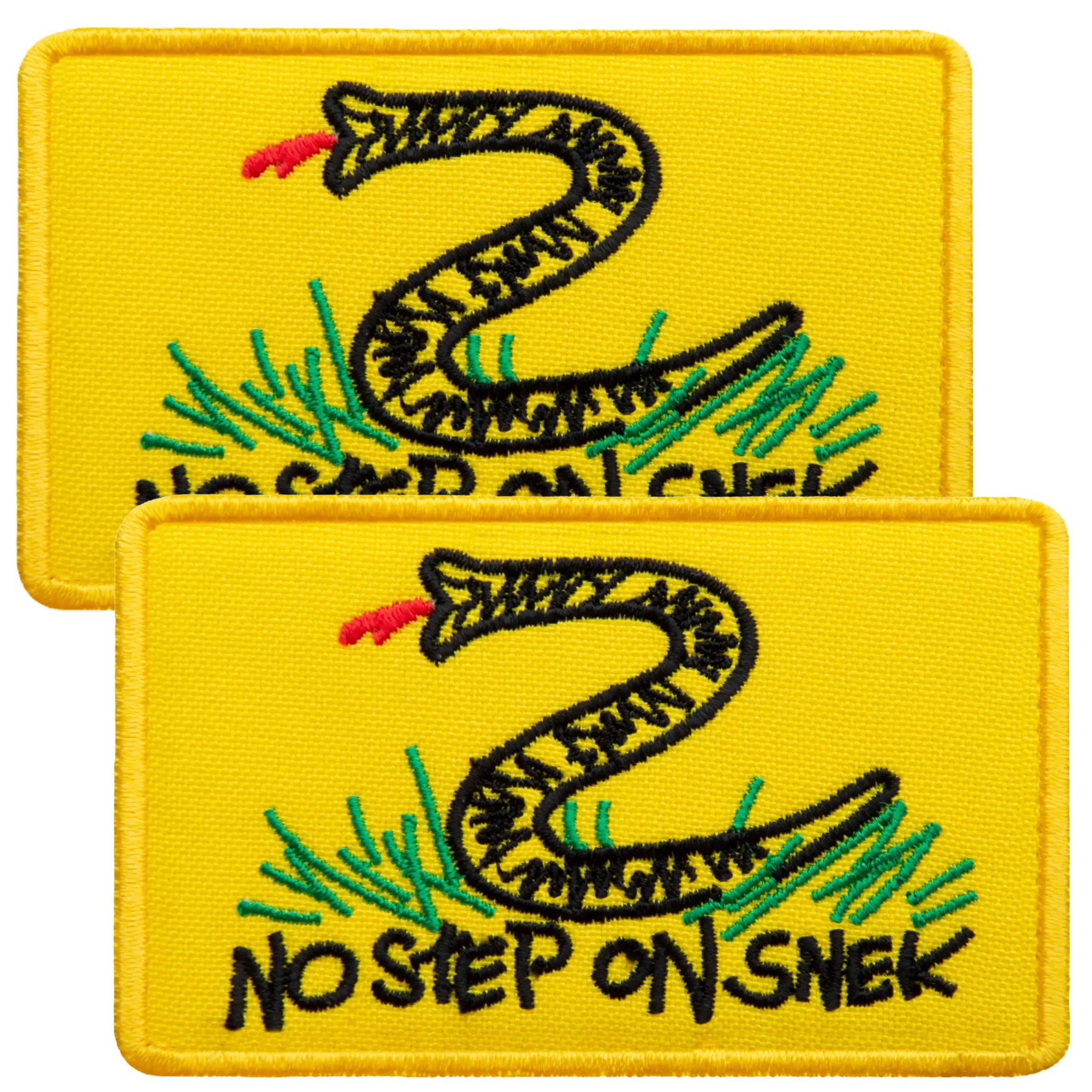 2-Pcs No step on snek Embroidered Patch Hook & Loop Set Yellow, American flag, Ukraine Flag Patch, USA flag, USA patch