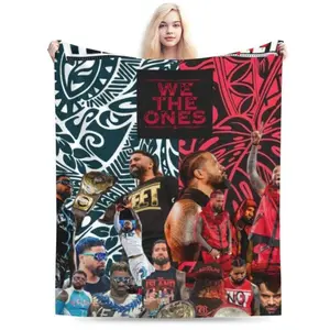 Jey Uso Wwe Wrestling Official Merchandise Blanket Super Soft Flannel Plush Throw Blanket For Fans Lightweight Warm Couch Bed Cover Gift For Men Women Birthday Christmas Christmas Blanket