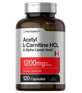 Horbäach Acetyl L Carnitine HCL & Alpha Lipoic Acid 1200mg | 120 Capsules | ALC ALA Complex | Non-GMO & Gluten Free Supplement