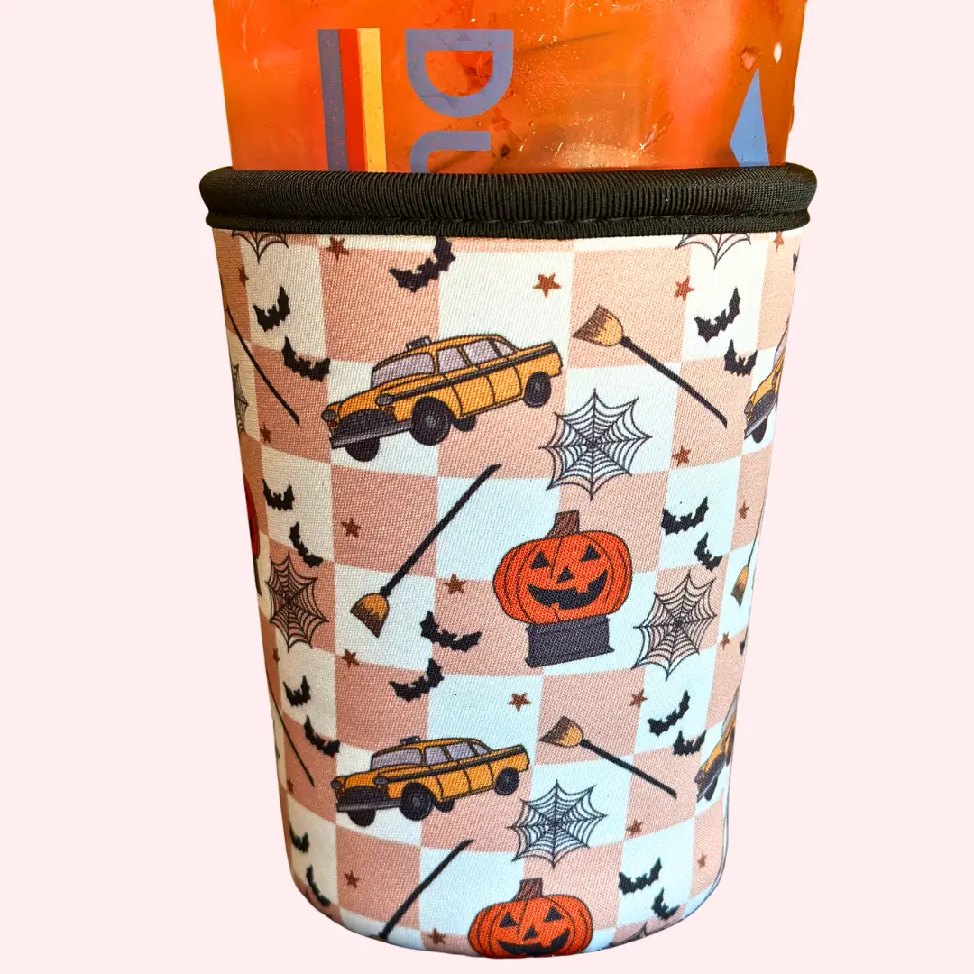 Halloween Town Drink Sleeve, Fits 16-32oz Drinks, Koozie, Reusable Coffee Sleeve, Drinkware