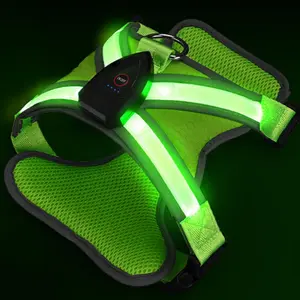 LED Dog Harness – Light Up Breathable Mesh Pet Harness for Night Walking