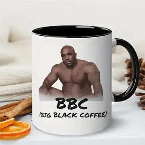 BBC Coffee Mug - 15oz Funny Meme Mug - Novelty Gift - White Ceramic Drinkware Printed Mug