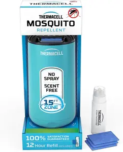 Thermacell Mosquito Repeller Patio Shield - 12-Hour Refill Included, 15-Foot Zone of Protection, Scent-Free, Bug Spray Alternative
