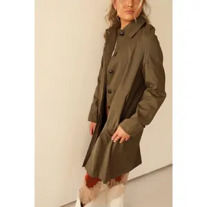 Rae: Spring Trench Coat in Green