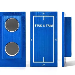 Stud and Trim, stud finder, 1/4" and 1/2" trim reveal gauge, 1/8" door gap reveal gauge, no batteries required.