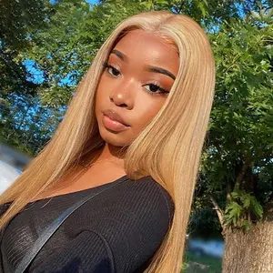 13X6 HD Transparent lace Frontal Wig Hair Pre Plucked And Baby Hair Honey Blonde Color Lace Front Wigs For Black Women lace front wigs hd transparent lace front