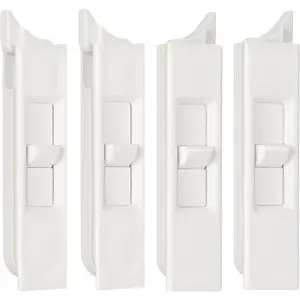 4 Pieces White Plastic Tilt Latch Pairs Snap-in Spring Loaded Sliding Window Tilt Latch for Home Window Accessories