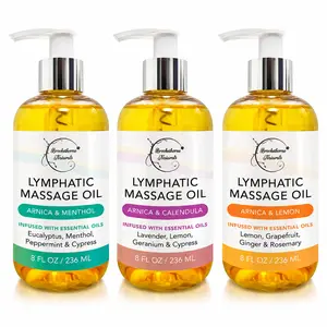 Brookethorne Naturals Lymphatic Massage Oil Trio - Arnica, Detox, Recovery Blends (3-in-1 Pack) for Body Care, Daily & Evening Lymphatic Drainage with Silky Texture