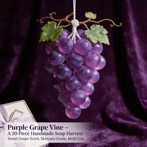 [10PCS/20PCS] Handmade Purple Grape Soap, Valentines Day Gift, Hand Wash Balls for Guest Bathroom Decor, Sweet Scented Body Cleanser, Fragrance, Birthday Housewarming Gifts for Women Mom, Moisturizing Skin, Body Care, Bath Accessories