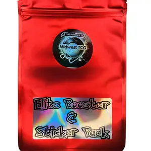 Midwest TCG Elite Booster and Sticker Pack-  10 Custom Holo Stickers- 3 Booster Packs - 3 Hits AR IR EX Vmax Vstar