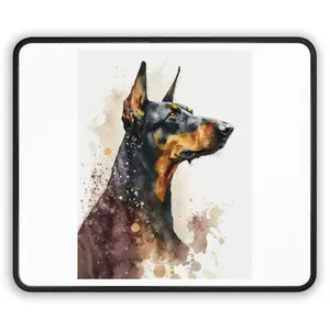 Artistic Doberman Gaming Mouse Pad, Dog Lover Gift, Computer Accessory, Stylish Desk Decor, Unique Home Office Item