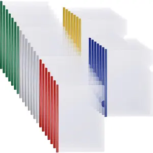 100 Pcs Clear Report Cover with Sliding Bar, 50 Sheet Capacity Presentation Binder, Transparent Plastic Resume Folder for File Report, School and Office
