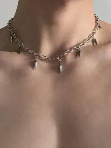 Punk Style Studded Decor Choker, Fashionable Spike Design Necklace for Party, Daily Clothing Decor, Trendy All-match & Exquisite Jewelry for Birthday Gift, Gothic Mystery Jewelry