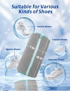 Laundry Shoe Washing Bag for Washing Machine - Protect Your Footwear during the Wash Accessories shoe washing,Mesh Accessory mesh laundry Grey