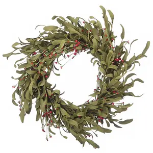 22 in. Fall Wreath with Assorted Grass, Berry Clusters