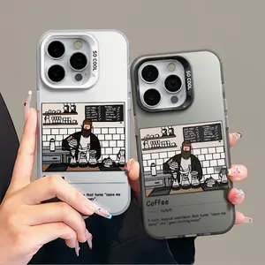 barista Apple 16 pro max anti drop and anti sweat protective phone case suitable for Acrylic Apple 15 14 13 12 11 phone case