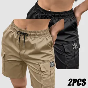 2PCS Summer Women’s Cargo Shorts, featuring an elastic waistband, side pockets, and drawstring design; sturdy and durable, multi-pocket design, breathable—perfect for outdoor activities and everyday wear. Summer Charm