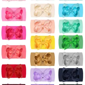 20 Pack Baby Hair Bows, 4 inch Butterfly Knot Headbands, High Elastic Soft Hair Accessories for Newborns & Toddlers, Cute Infant Shower Gifts, Elastic Hair Accessory, Baby Big Head Bow