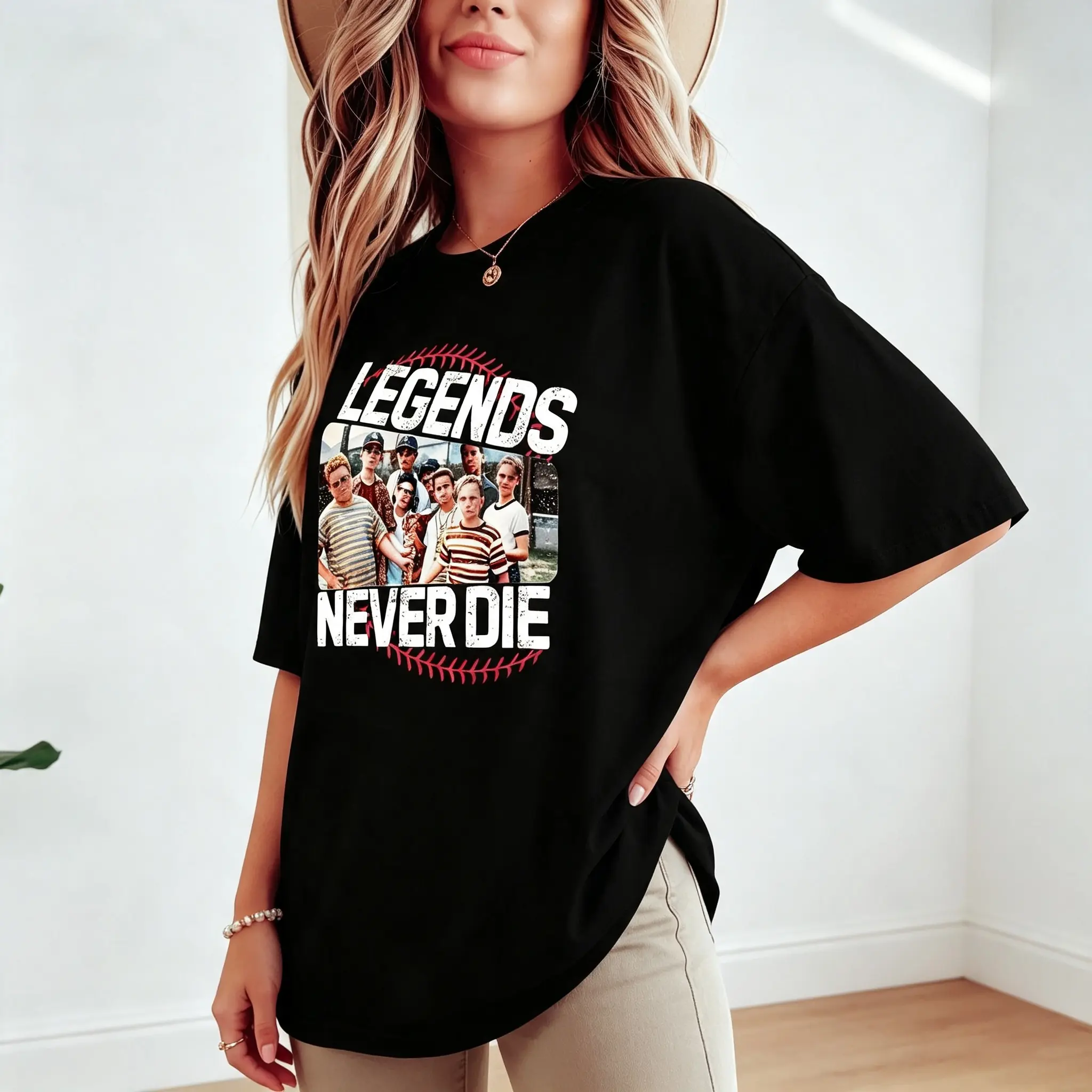Legends From The 1990s Sandlot Shine Through In Nostalgic Cotton T-shirt And Team Crew Shirts Casual Round Neck