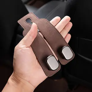 Leather Car Seat Back Hook Organizer – Hidden Purse & Grocery Bag Holder, No Install Car Interior Accessory