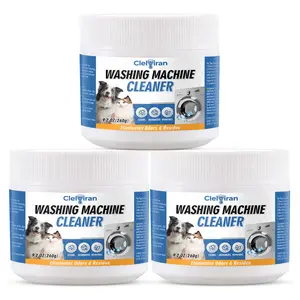 Clelviran Pet Hair Washing Machine Cleaner Powder, Enzyme Action Removes Odor Causing Residue and Grime Deep Inside Pump, HE Front and Top Load Washer Descaler, Septic Safe  Soap