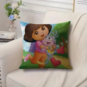 1pc Pillow Cover Featuring The Adventures of Dora Theme. Ideal for Decorating Your Living Room Sofa Or an Anime-Themed Room (Pillow Inserts Not Included)