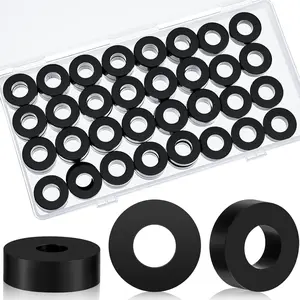 50 Pack Rubber Washers Assortment Kits, 3/4" OD x 3/8" ID x 1/4" Thickness Anti Vibration Neoprene Rubber Spacer Black Round Bushing for  Hose Garden Screw  Accessories