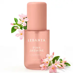 Lebanta Hair Perfume for Women- Pink Jasmine Scent - Odor Eliminator Oil Hair Spray & Body Mist Set - Travel Size Fresh Hair Mist Fragrance Hair Care Gift for Girls, Woman & Teen - 60mL (Pink Jasmine)
