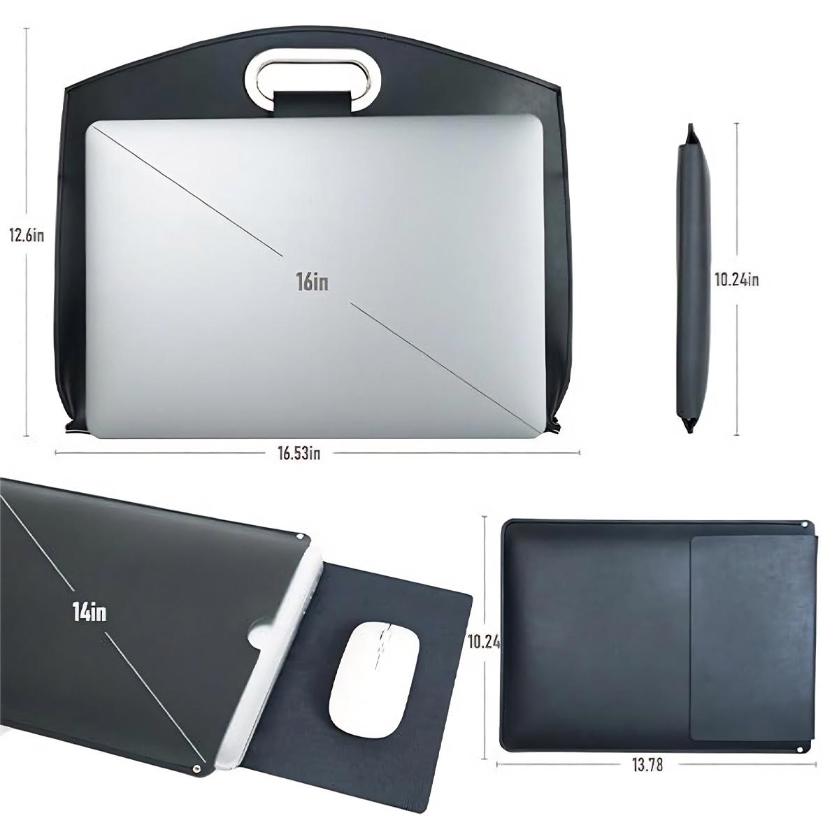 2PCS Laptop Bag for Women,Waterproof PU Leather 14-16In for Laptops and iPad Cases,Work Tote Bag Briefcase for Work Travel