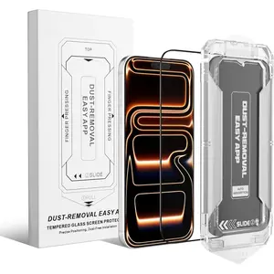 Dust-Free Screen Protector Kit for  17 Pro Max --  Tempered Glass Film with Auto Alignment Frame, Bubble-Free Easy Installation (1-Pack / 2-Pack / 3-Pack)