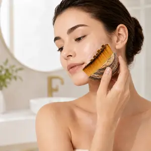 Lymphatic Drainage Face Brush with Travel Case, Soft Bristle Facial Cleansing & Massage Brush for Daily Skincare, Compact Face Scrub Brush