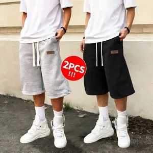 2Pack  Men’s knit three-quarter jogger pants, loose fit for summer casual wear, available in 1-pack and 2-pack options.