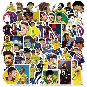 50 Pcs Vinyl Sticker of Neymar Jr for Soccer Lovers Waterproof Stickers Bomb for Wall, Computer, Laptop, Skateboard, Water Bottle, Mug, Kids Scrapbook Gift for Birthday, Christmas, Thanksgiving