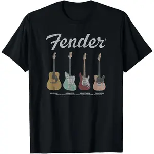 100% CottonFender Vintage Guitar Lineup T-Shirt Small
