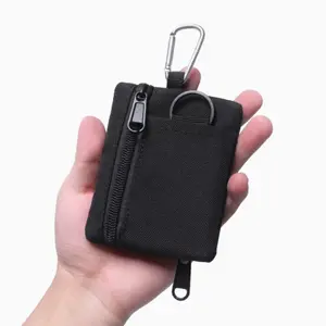 Outdoor Tactical Mini Nylon Zipper Wallet Key Case, Military Style Zipper Bag, Sports Waist Pack Storage Accessory, Essential Gear Organizer