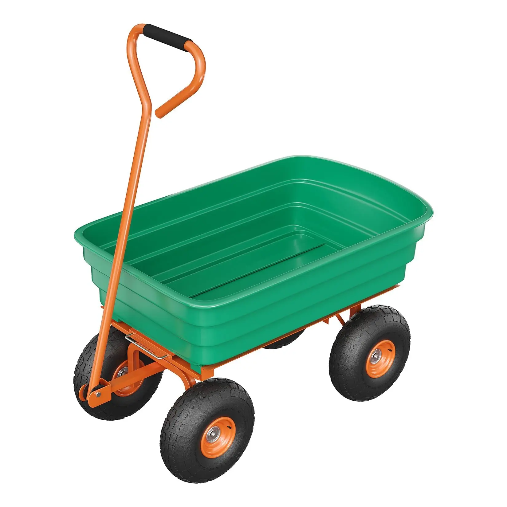 Garden Dump Cart-600Lb Capacity Heavy Duty Yard Utility Garden Cart with Removable Dump Bed,All-Terrain Tires&180° Adjustable Handle for Soil,Plants durable poly dump cart