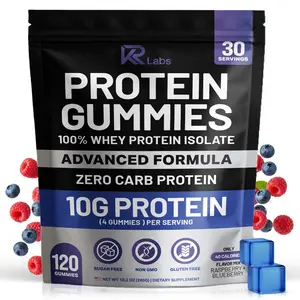 KR Labs Zero Carb 100% Pure Whey Isolate Protein Gummies | 300g Total Protein per Bag | 10g per Serving Plant Based with Vitamins for Men & Women | Gluten Free Non-GMO