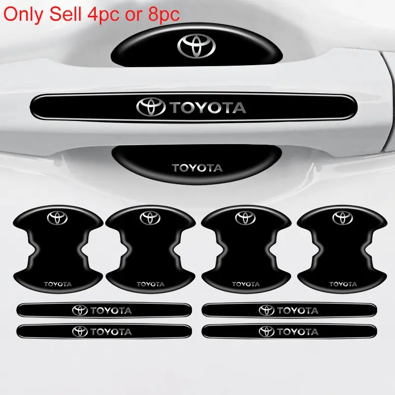 4 or 8 Pcs Car Door Handle Bowl Anti-Collision Protective Stickers for Toyota, Prius and Auris Auto Accessories Car Decals Sticker For Cars Automotive Decals Automotive Vehicle Accessory